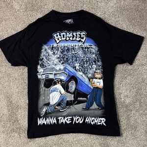 Homie Black and Blue Graphic T-Shirt